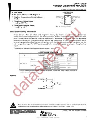 OP07CP datasheet  